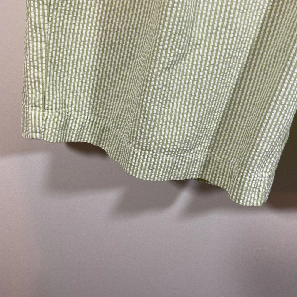 Polo Ralph Lauren Tyler Short Mens 33 Green White Striped Seersucker Pleated VTG